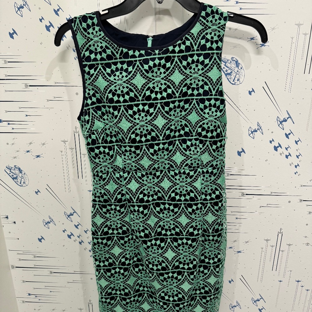 Zara Blue and Green Detailed Sleeveless Dress (XS)